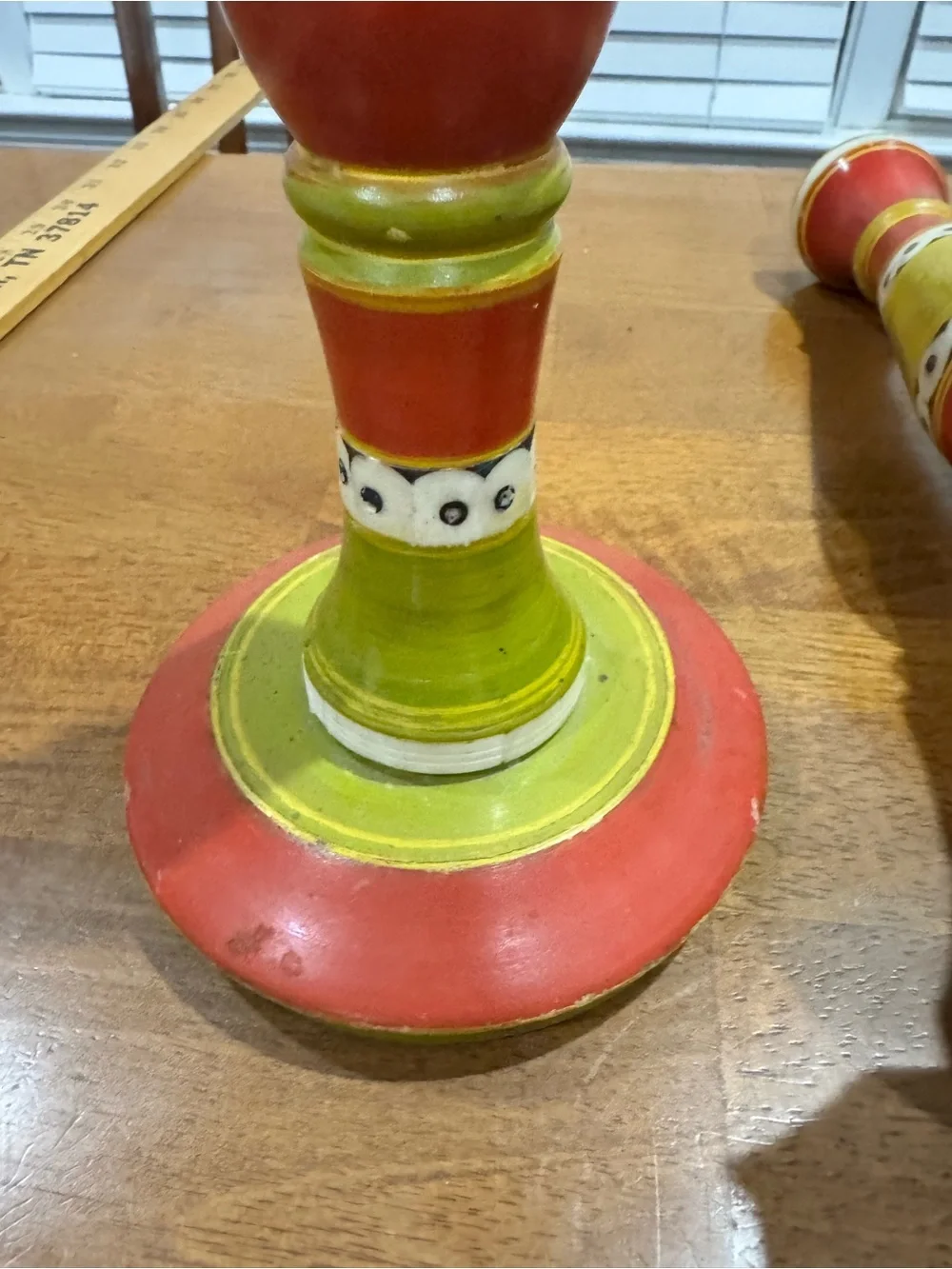 Handmade in India Painted Wood Candlesticks by Tozai Home